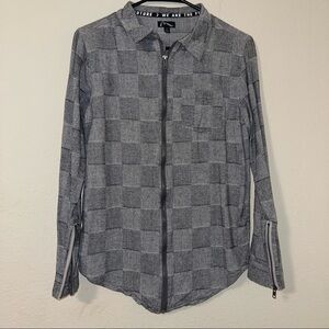Art Class NWOT Boys Gray Plaid Zip Up Jacket
